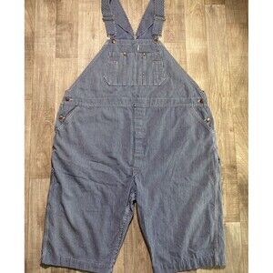 VTG Round House 54x13 Hickory Striped Bib Overalls Engineer USA Shorts